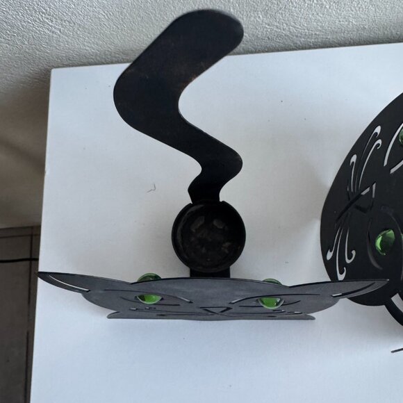 Black Cat Metal Candle Holder & Napkin Holder Set Gothic Decor - Picture 8 of 8